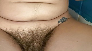 Smoking on the toilet with my hairy pussy showing