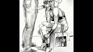Slaves in bondage bdsm cartoon art