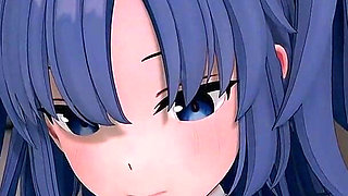Hayase Yuuka Blowjob Blue Archive Hentai Mmd 3D Blue Hair Color Edit Smixix