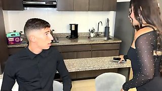 Young Colombian Teen with Massive Ass Milks Cock Dry - Deep Throat Moaning