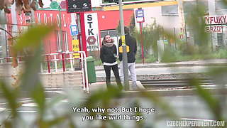 Czech Experiment 8 Fucking Behind a Bus Stop
