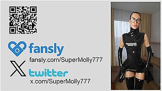 Latex Catsuit / High Stripper Boots / Latex Big Dick / Bondage / Red Gag