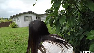 Cute Asian Vina Sky gives her head and gets fucked by the poolside