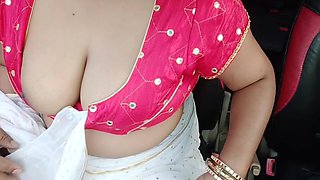 Sex On The Way Outdoor Fucking In The Car Or Press Their Boobs With Pleasure In The Woods