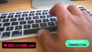 Supportive stepbrother cheers up his fit blondie stepsister