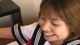 Petite student Miku sucks and fucks