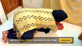 Arab Hot Maid Stuck: Please Hurry up & Fuck My Big Ass Then Get Me Out of Under Bed