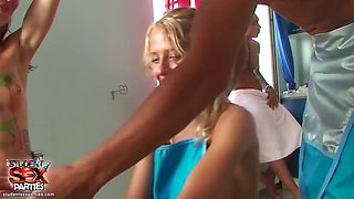Group sex scene with hottest student babes