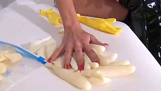 Masked And Gloved Masturbation