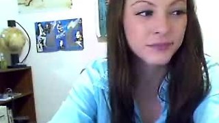 Cute curly brunette solo webcam masturbation