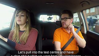 Fake Driving School 34F Boobs Bouncing in driving lesson