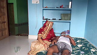 Old Man Affair with Stepdaughter-in-law, When His Stepson Was Not at Home, Cum in Mouth