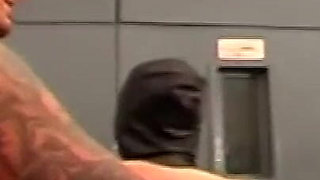 Cum Dripping Ass Spread Wide in Leather BDSM Session