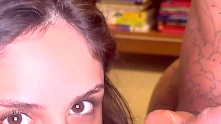 Double Blowjob with Amazing Deepthroat and Cum on Mouth