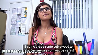 Mia Khalifa interviewed in Portuguese about her hot interracial sex tape!