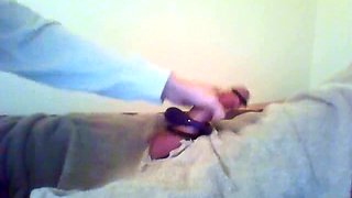 Dick tied up, vibrated, and milked
