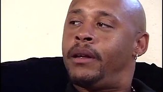 Pretty ebony chick has a fat black stick to suck