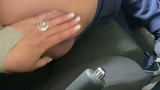 Fingering His Ass in Car