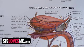 Anatomy lesson turns into secret hook-ups with my cum-obsessed petite sister! - Sis Loves Me