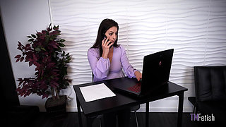 Naughty Ceo Indica Jane Fetish Cannot Stop Touching Her Huge Tits