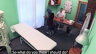 Fake Hospital Shy brunette has explosive orgasms