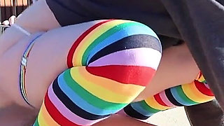 Big Butt College Nerd Girl with Skirt Gets Fucked Outside