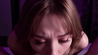 Hot girlfriend getting deepthroated till cum