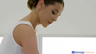 Big Tits masseur treats huge penis on fapping table - full vignette - massage rooms