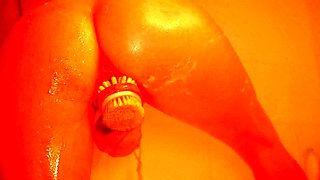 I wash my tender pussy in the bathroom