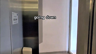 Shy Girl Gets Convinced in Elevator to Swallow a Stranger's Cum