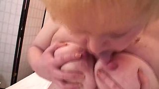 Thick Nipples, Huge Clit and Giant Dildo