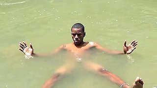 Sexy private flashes his butt in the sun