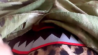Army specialist jerks off in uniform and leaks precum in his undies