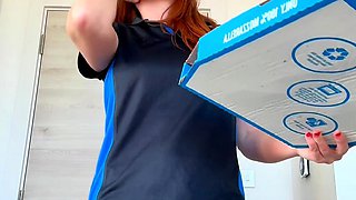 Natural redhead with real big boobs Scarlette masturbates
