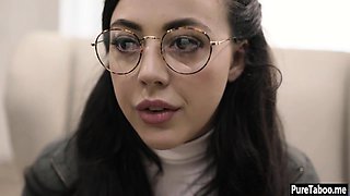 Rescued nerdy teen rough smashed by a social worker