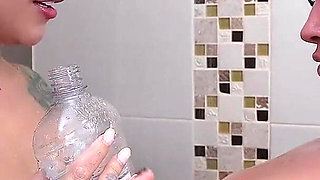 Lesbian Sex Between Two Kinky Stepsisters in the Shower