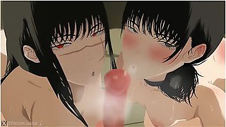 Makima, Reze, Yoru,power,kobeni Chainsaw Man [pastakudasai] With Car Toon