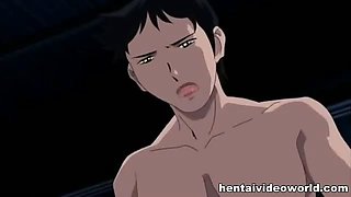 Hentai deepthroat and fuck for busty housemaid
