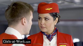 Young beauty shares intense uniform passion