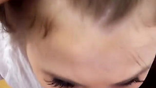 Sweet 18 year old teen Jenna Mae POV insatiable deepthroat blowjob and cum wallow