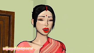 Desi Bhabhi Left Alone at Home - Hot 3D Animation Sex with Dirty Talk