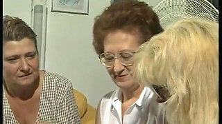 Grannies lick and finger fuck each others hairy pussies after strip poker game