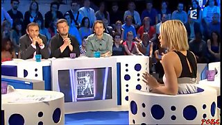 Local celebrity panties up skirt in a live show
