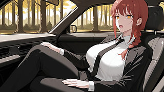 Makima Fucks in the Car on Her Way to Work! Chainsaw Man Uncensored Hentai Ai-generated