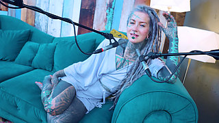 I talk about R - Relief - ASMR podcast SFW talking goth skinny girl dreadlocks tattoo model inked girl