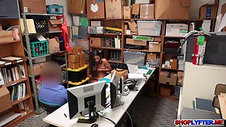 Shane Blair left naked with sperm on her ass in office