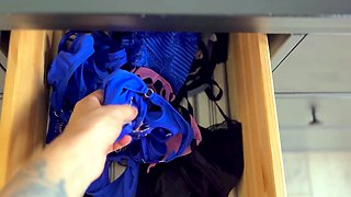 Caught him sniffing my panties and got excited