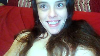French Brunette Spreads and Teases Her Hairy Pussy on Webcam