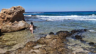 Outdoor Blowjob by the Sea From a Horny Stranger on the Nudist Beach