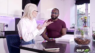 Platinum-Haired Granny Jacy Unbuttons Her Shirt, Gets Eaten Out